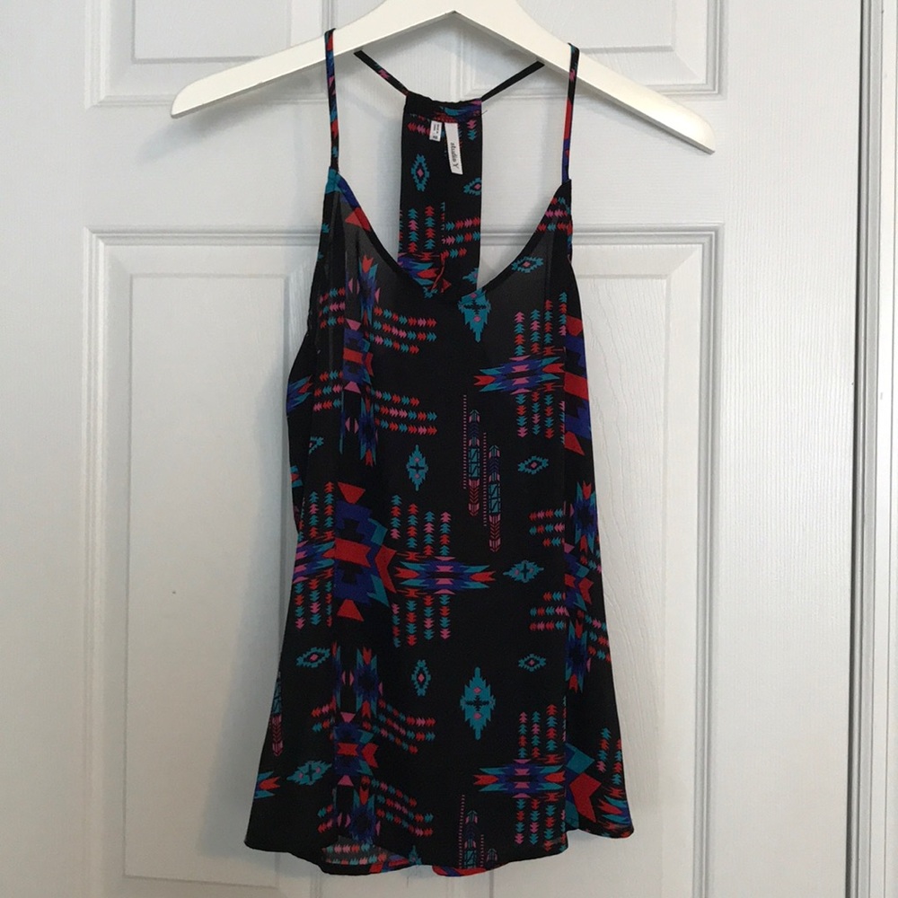 Aztec Patterned Dressy Tank Top